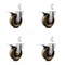 Service Caster 4 Inch High Temp Phenolic 3/4 Inch Square Stem Caster Set Total Lock Brake SCC SCC-SQTTL20S414-PHSHT-34-4 - alternate 1